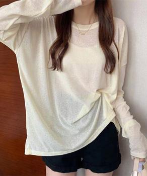 シアートップス重ね着クルーネックTシャツ 送料無料 即日発送-4