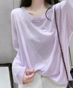 シアートップス重ね着クルーネックTシャツ 送料無料 即日発送-6