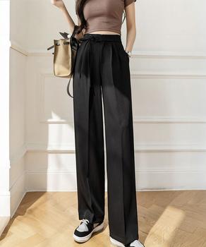 ストレートパンツ リボンスラックス 美脚 送料無料 即日発送-2