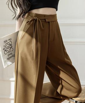 ストレートパンツ リボンスラックス 美脚 送料無料 即日発送-7