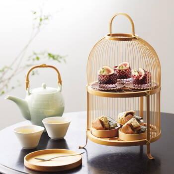 竹 千筋アフターヌーンティー篭 日本製 送料無料-5