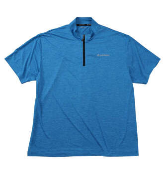 大きいサイズ Phiten DRYカチオン天竺ハーフジップ半袖シャツ 3L 4L 5L 6L 8L ブルー ラッピング可 送料無料 即日発送-0