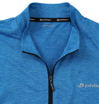大きいサイズ Phiten DRYカチオン天竺ハーフジップ半袖シャツ 3L 4L 5L 6L 8L ブルー ラッピング可 送料無料 即日発送-5