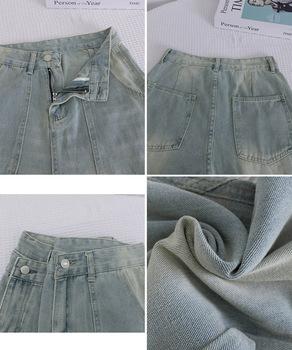 バギーデニムパンツ レディース レトロ風 送料無料 即日発送-9