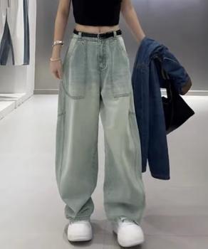 バギーデニムパンツ レディース レトロ風 送料無料 即日発送-1