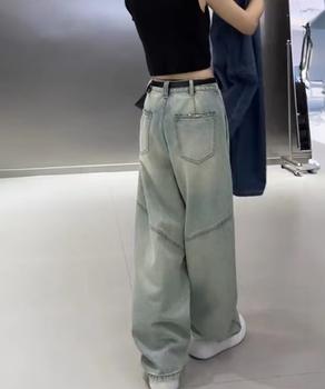 バギーデニムパンツ レディース レトロ風 送料無料 即日発送-2