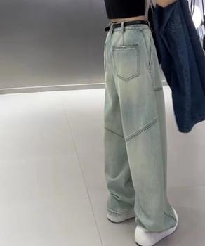 バギーデニムパンツ レディース レトロ風 送料無料 即日発送-3