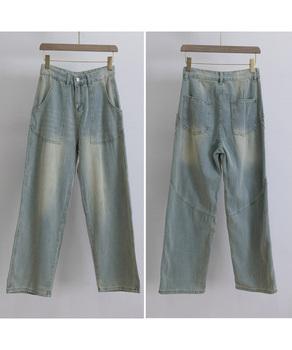 バギーデニムパンツ レディース レトロ風 送料無料 即日発送-8