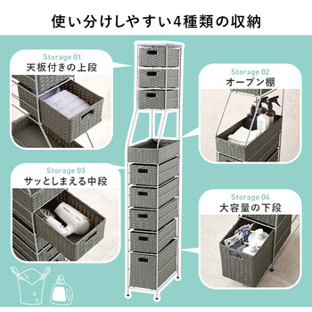 ランドリーチェストRAN 2460DBR 送料無料-7