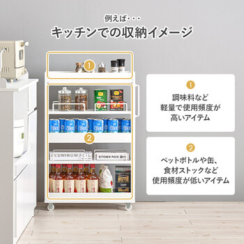 隙間収納ワゴンRCC 1533BR 幅16×奥行55×高さ85cm 送料無料-12