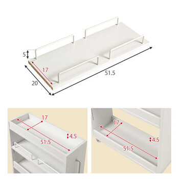 隙間収納ワゴンRCC 1534BR　幅20×奥行55×高さ85cm 送料無料-16