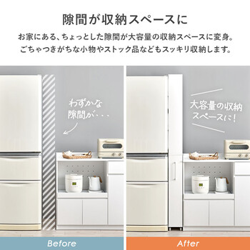 隙間収納ワゴンRCC 1536BR　幅16×奥行55×高さ181cm 送料無料-5