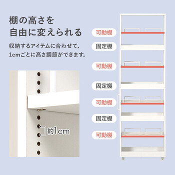 隙間収納ワゴンRCC 1537BR　幅20×奥行55×高さ181cm 送料無料-9