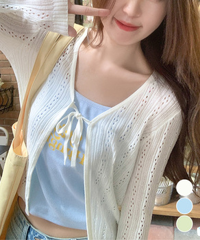 カーディガン 透かし編み レディース 送料無料 即日発送-0