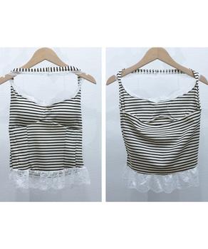 裾フリルレースホルターネックタンクトップ 送料無料 即日発送-8