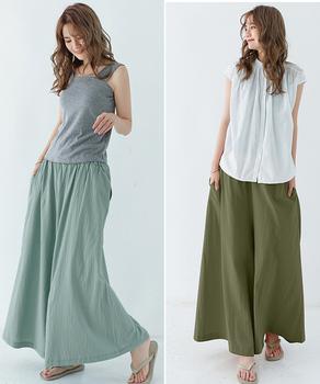 リラックスワイドパンツ キュロットパンツ 送料無料 即日発送-5