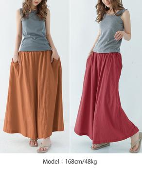 リラックスワイドパンツ キュロットパンツ 送料無料 即日発送-7