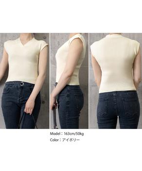 サマーニット フレンチスリーブ トップス 送料無料 即日発送-8