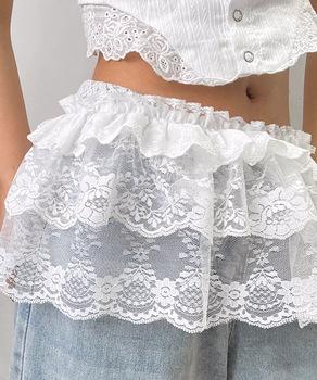 総レースヒップカバー ティアード裾カバー 送料無料 即日発送-7