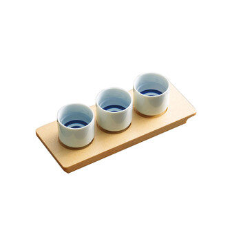 利き酒トレイ 3穴 焼杉 日本製 送料無料-1