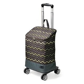 4輪シェブロン柄ショッピングカート ファスナー開閉タイプ 15 5044 送料無料-2