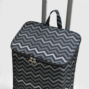 4輪シェブロン柄ショッピングカート ファスナー開閉タイプ 15 5044 送料無料-4