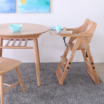 おりたためるベビーチェア ライトブラウン 送料無料-4