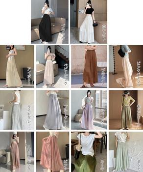 シアーワイドパンツ 冷感キュロットパンツ 送料無料 即日発送-1