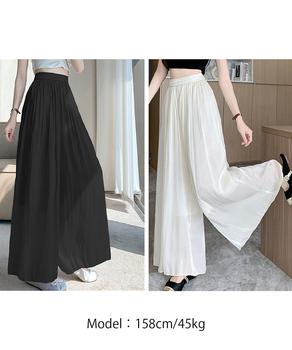 シアーワイドパンツ 冷感キュロットパンツ 送料無料 即日発送-2