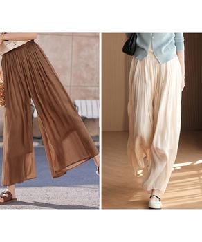 シアーワイドパンツ 冷感キュロットパンツ 送料無料 即日発送-4