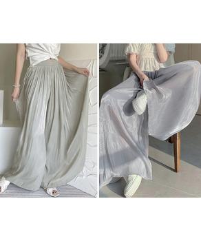 シアーワイドパンツ 冷感キュロットパンツ 送料無料 即日発送-5