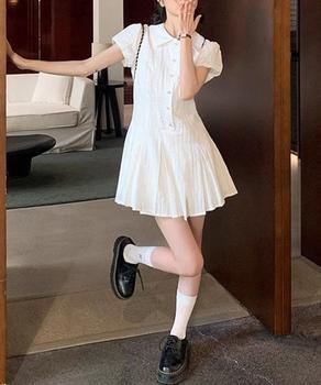 プリーツミニワンピース セットアップ春夏 送料無料 即日発送-3