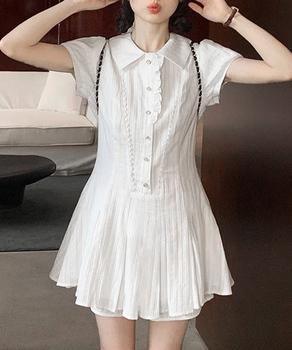 プリーツミニワンピース セットアップ春夏 送料無料 即日発送-4