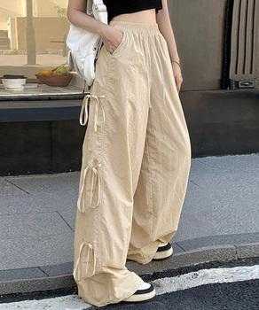 カーゴパンツ サイドリボン ワイドパンツ 送料無料 即日発送-7