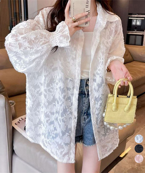 ジャガードシアーカーディガン レディース 送料無料 即日発送-0