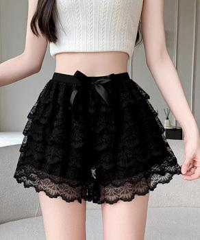 ティアードペチコートリボン付きペチパンツ 送料無料 即日発送-3