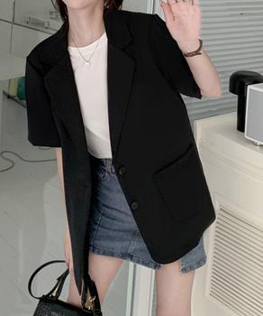 半袖テーラードジャケット レディース夏服 送料無料 即日発送-3