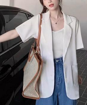 半袖テーラードジャケット レディース夏服 送料無料 即日発送-4