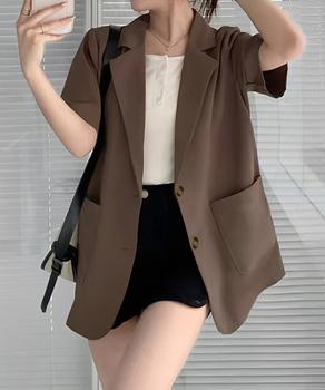 半袖テーラードジャケット レディース夏服 送料無料 即日発送-6