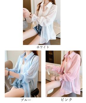 シャツブラウス 夏服 サマーカーディガン 送料無料 即日発送-1