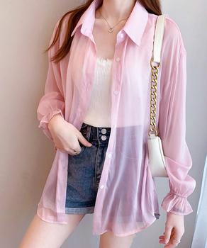 シャツブラウス 夏服 サマーカーディガン 送料無料 即日発送-5
