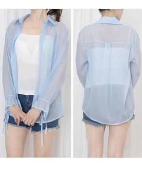 シャツブラウス 夏服 サマーカーディガン 送料無料 即日発送-6