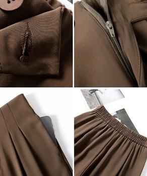 ハイウエストスラックス セミワイドパンツ 送料無料 即日発送-9