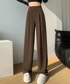 ハイウエストスラックス セミワイドパンツ 送料無料 即日発送-6