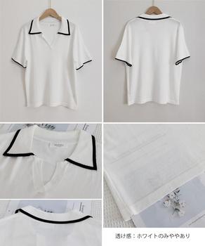半袖 ポロシャツ レディース ニット夏服 送料無料 即日発送-9