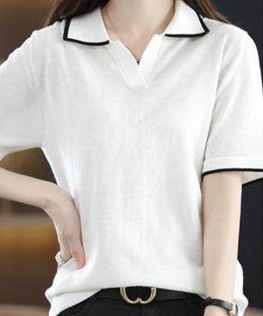 半袖 ポロシャツ レディース ニット夏服 送料無料 即日発送-7