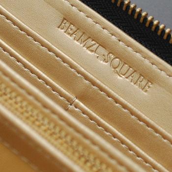 長財布 BEAMZSQUARE 蛇革クロスライン×馬革ラウンドファスナー長財布 BZSQ 318 黒金開運金運財布 送料無料-4