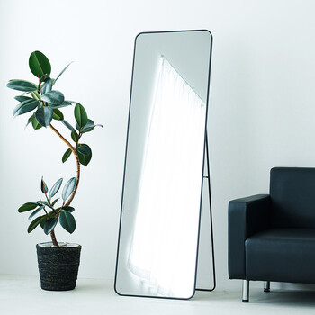 スタンドミラー ルーミー スクエア 幅50cm 鏡 姿見 全身 ゴールド 大型 ワイド インテリア 送料無料-2