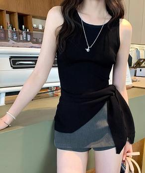 タンクトップ サイドスリット夏服 送料無料 即日発送-2