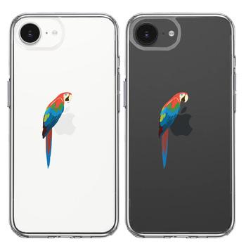 iPhone16e ケース クリア アカコンゴウ インコ スマホケース 側面ソフト 背面ハード ハイブリッド  送料無料-1